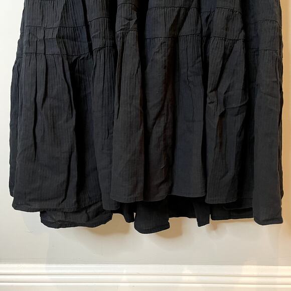 J.Crew Airy Gauze Tiered Maxi Dress Casual Witchy Flowy Vacation CI269 Black L - Picture 12 of 15